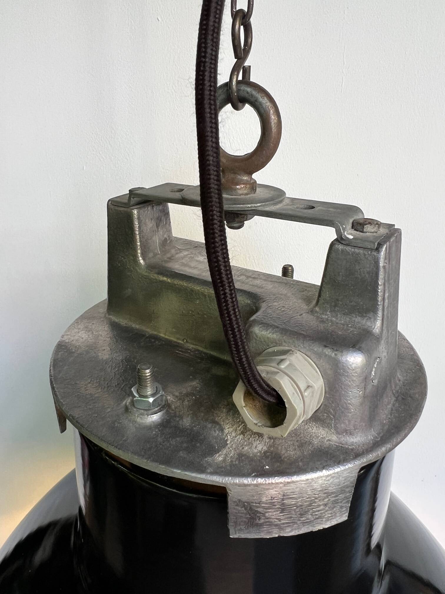 Suspension industrielle ø 50 cm mazda 1960 email noir