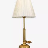 Gilded bronze lamp with pleated shade