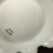 Limoges porcelain coffee maker in Haviland, white milk pot and sugar bowl decorated with leaves