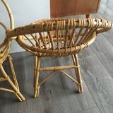 Duo of rattan armchairs