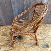 Fauteuil enfant en rotin, années 60