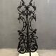 Antique cast iron hall stand, Victorian coat rack with marble base, ornate hall tree, 19th century