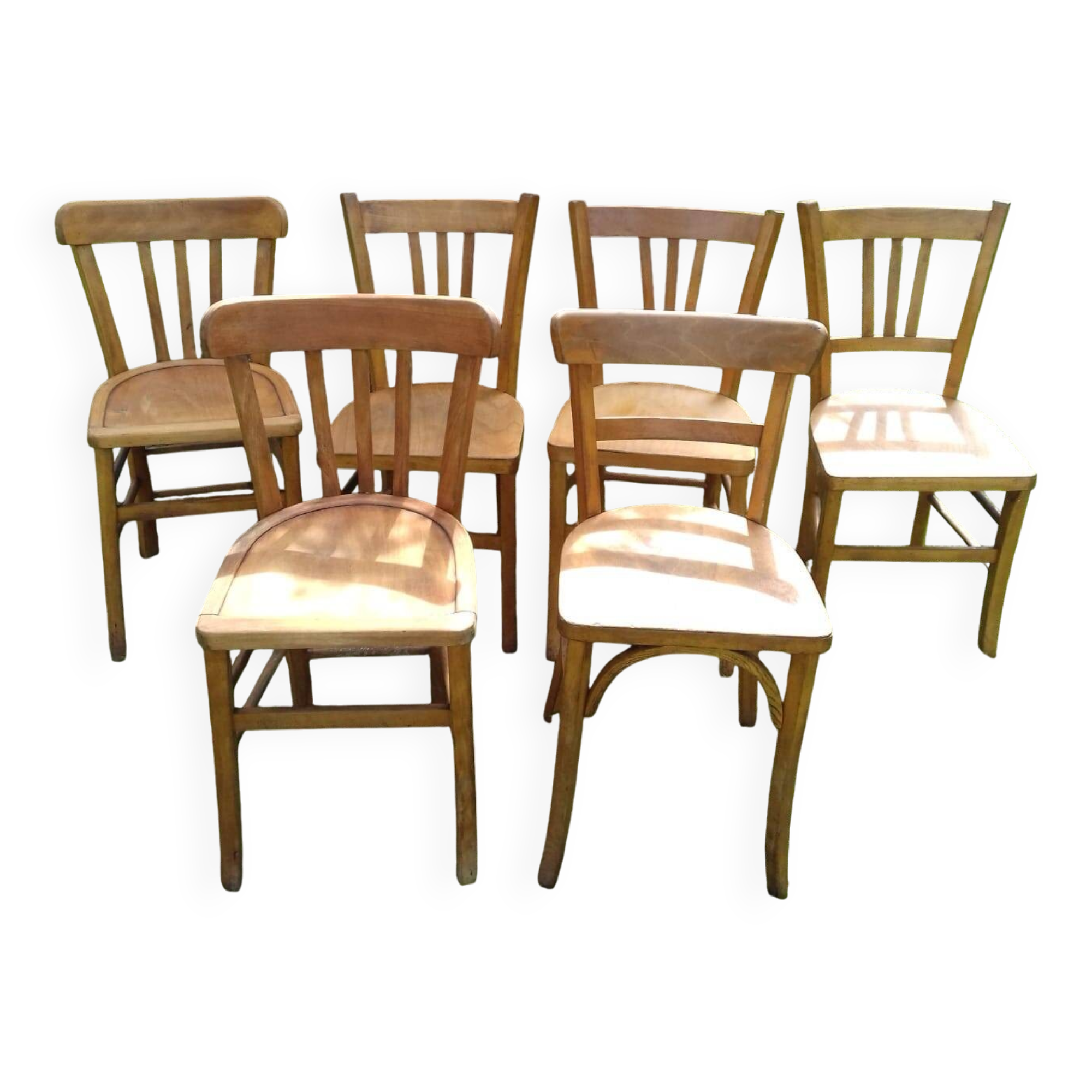 6 sanded bistro chairs