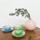 Antique pink opaline glass ball vase
