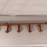Wall coat rack 6 wooden hooks 1900s