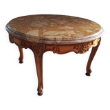 Old marble and wood coffee table from the 50s