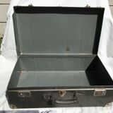 Vintage dark grey metal suitcase