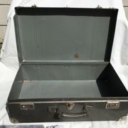 Vintage dark grey metal suitcase