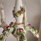 Handgeformt vergoldet vintage Porzellan Kronleuchter Capodimonte 1960er