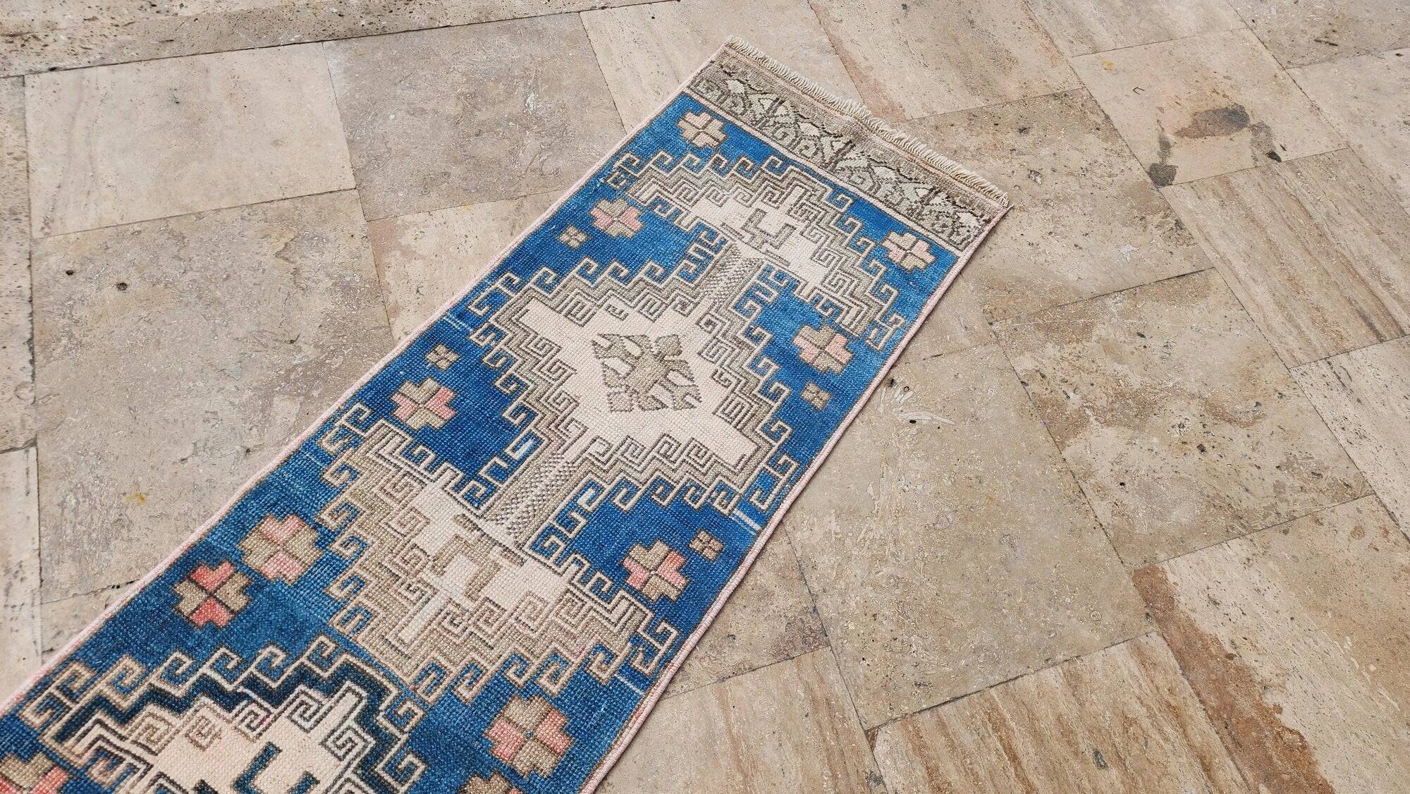 Tapis de couloir turc vintage 53x206 cm