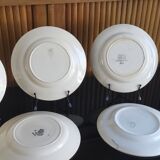 6 old flat plates mismatched Terre de Fer