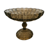 Compotier en verre moulé vert