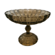 Green moulded glass compote