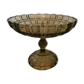 Compotier en verre moulé vert