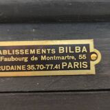 Old two-door shop showcase with black patina