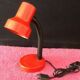 80s red metal articulated desk lamp Height: 280mm