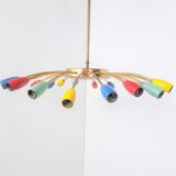 Lustre araignée en laiton XL, années 1950