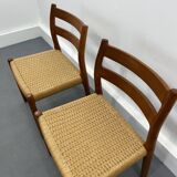 2 Danish Mid-Century Teak Dining Chairs #84 by Niels O. Møller for J. L. Moller