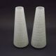 Pair of French vintage retro white opaque patterned glass replacement shades.