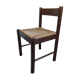 Natural wooden chair, headband backrest, mulched seat