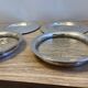 Lot Pair of Silver Metal Bottle & Glass Coasters with Hallmarks