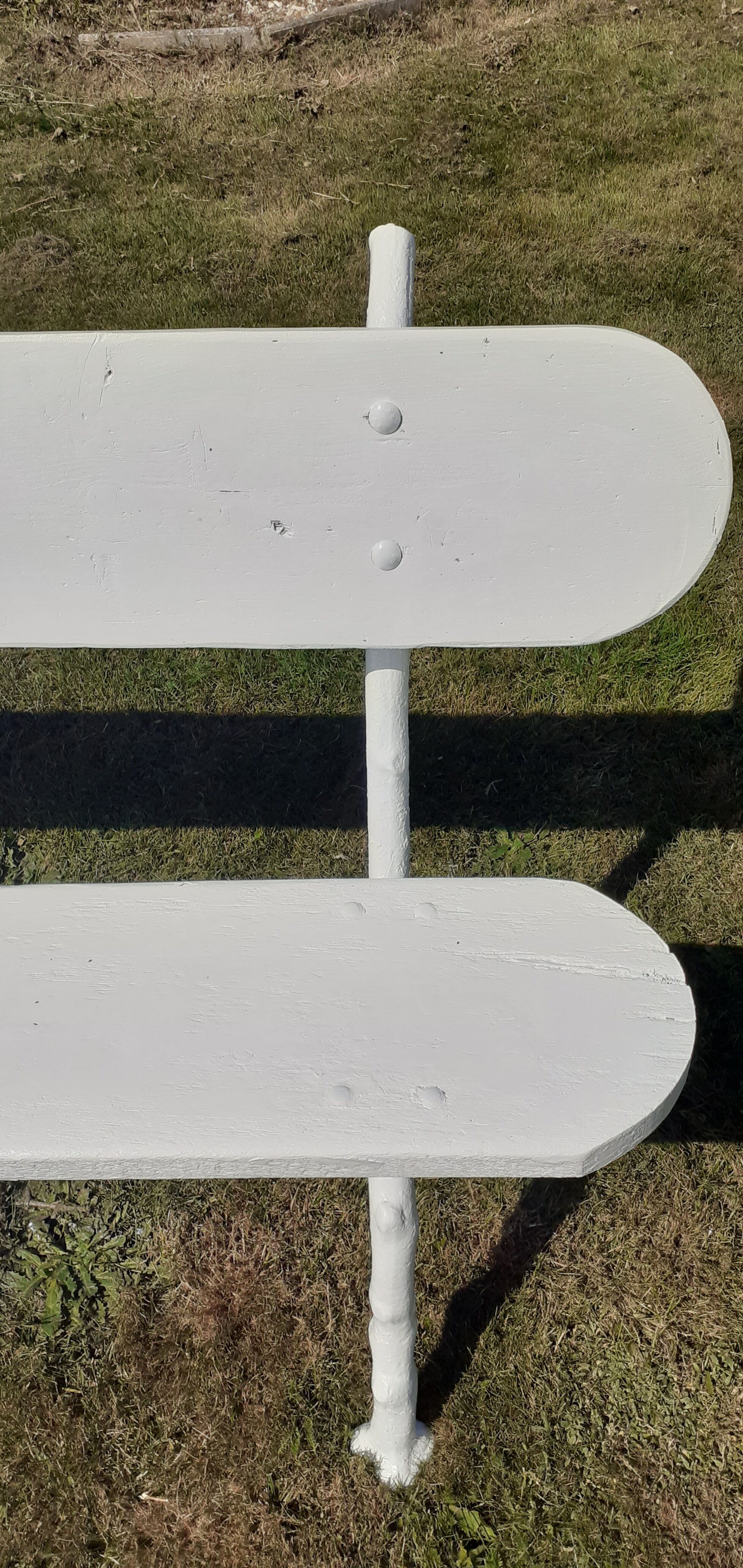 Old bench wood and cast iron XIXth white.