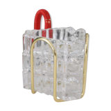 Trio of crystal ashtrays on its support, 1950, translucent, vintage