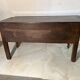 Large antique oak chest with turned legs