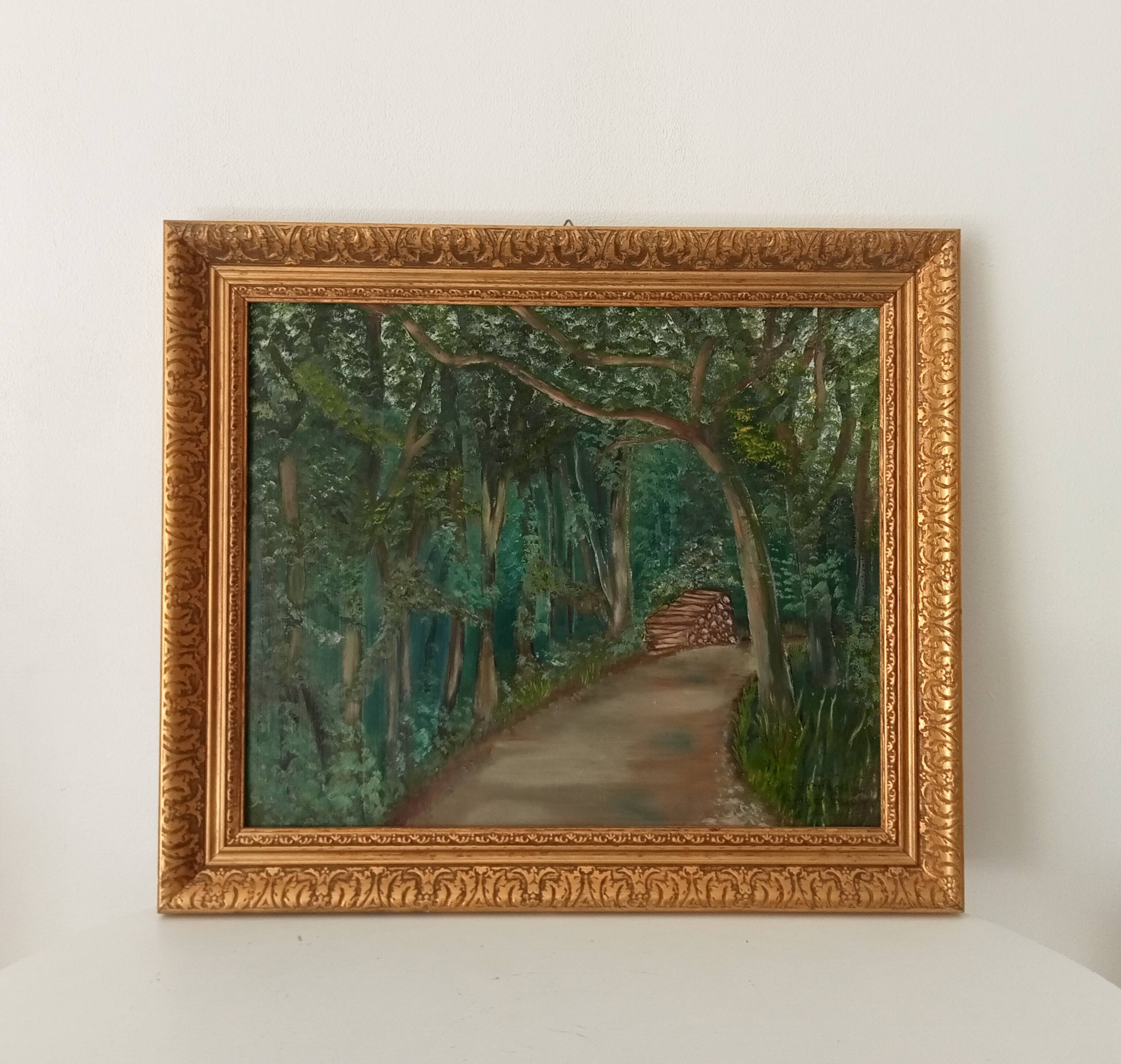 Oil painting by René Férréol Ringenbach "Chailluz Forest"