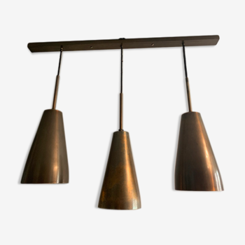 Hanging 3 lamps Bauhaus metal