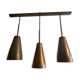 Hanging 3 lamps Bauhaus metal