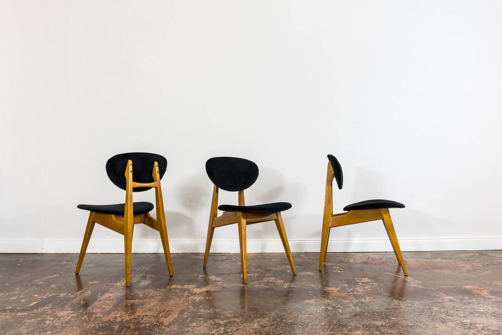 Mid-century chairs, GFM 22 by J. Kędziorek, Poland, 1960s, set of 3
