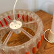 Suspension design Space age in transparent plastic and vintage orange.