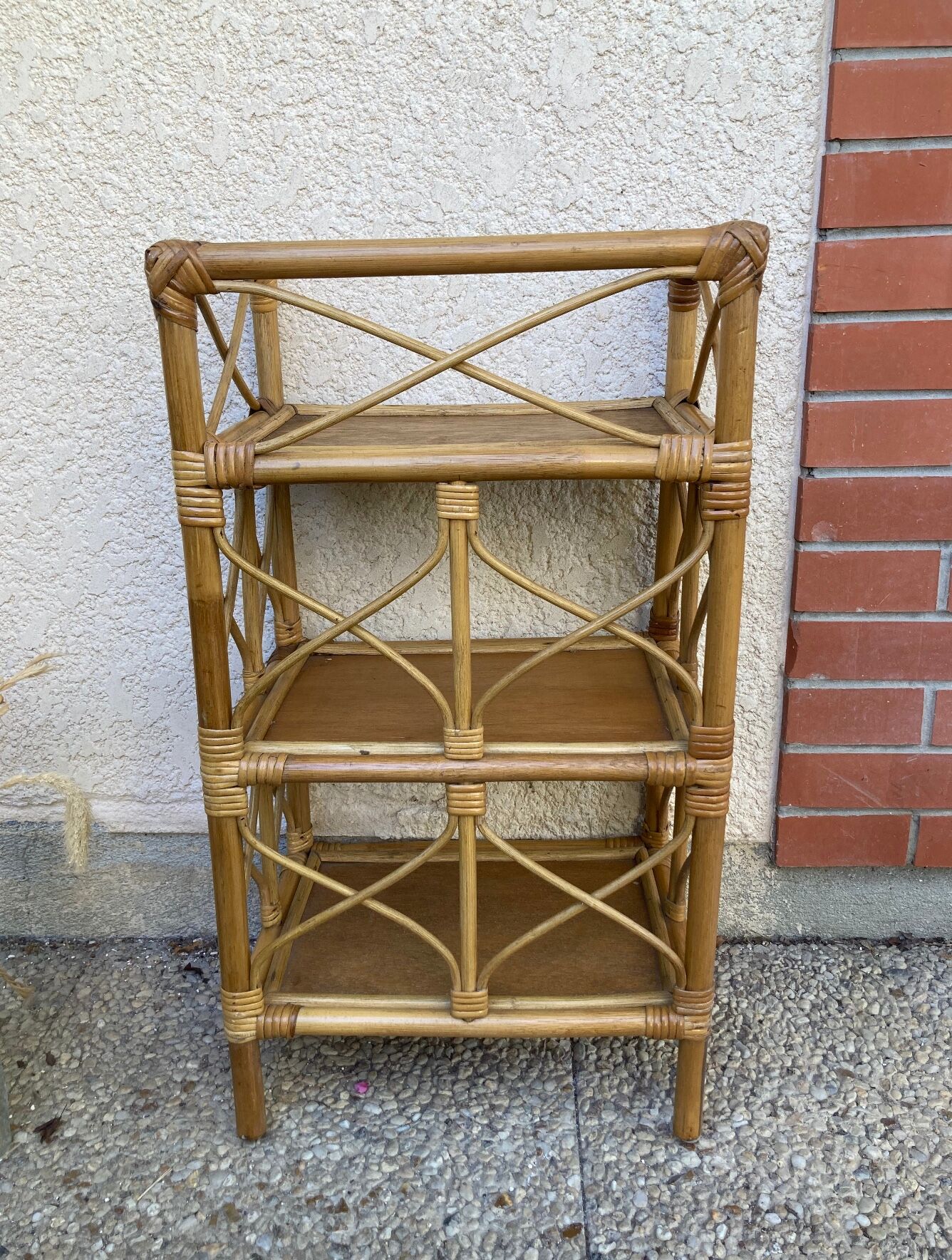 Vintage rattan shelf