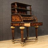 Napoleon III style marquetry cylinder desk