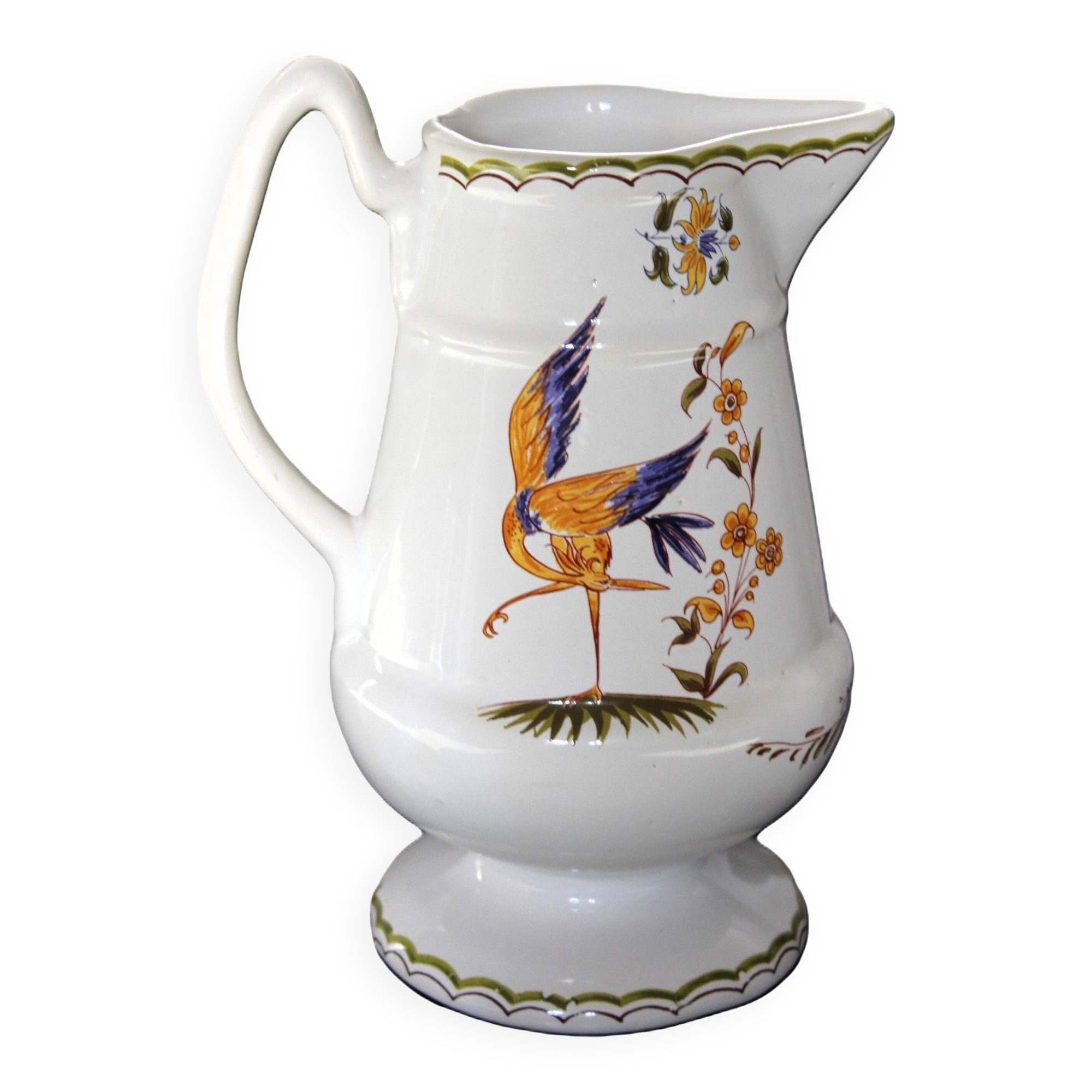 Rare Moustiers pitcher reproduction from the 18th century.
