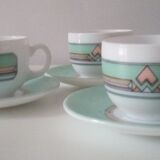 Lot of 4 vintage coffee cups graphic pattern