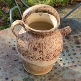 Gargoulette, raw stoneware jug and beige glaze, speckled, vintage