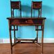 Old secretary in marquetry and bamboo