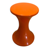 Vintage orange Tam Tam stool – Original stamp – 1970s