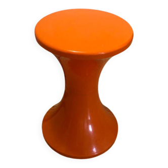 Vintage orange Tam Tam stool – Original stamp – 1970s