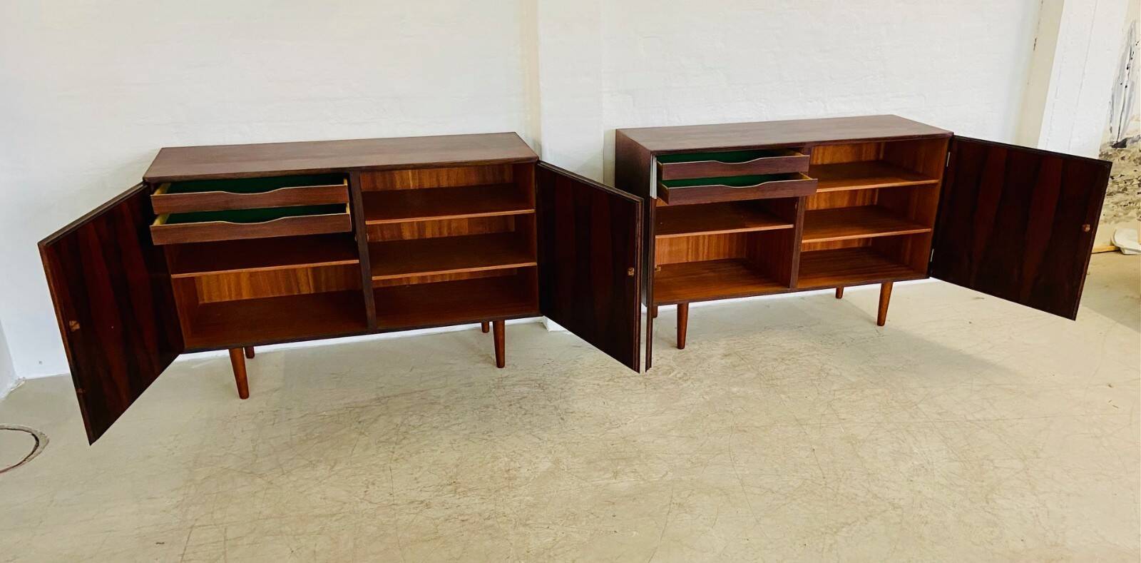 Vintage retro Danish mid-century rosewood sideboards by Gunni Omann 1960s