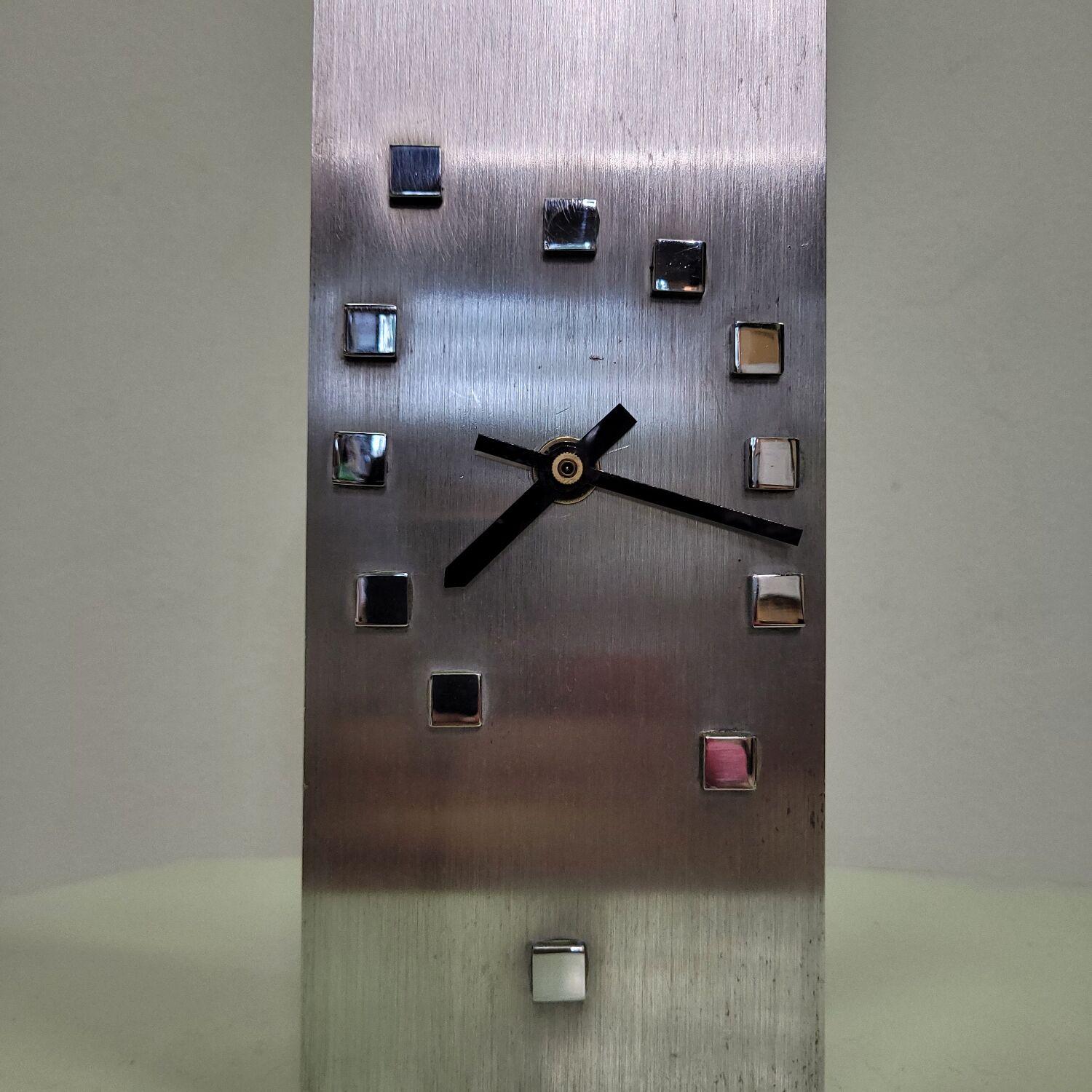 Vintage aluminum table clock from the 70s