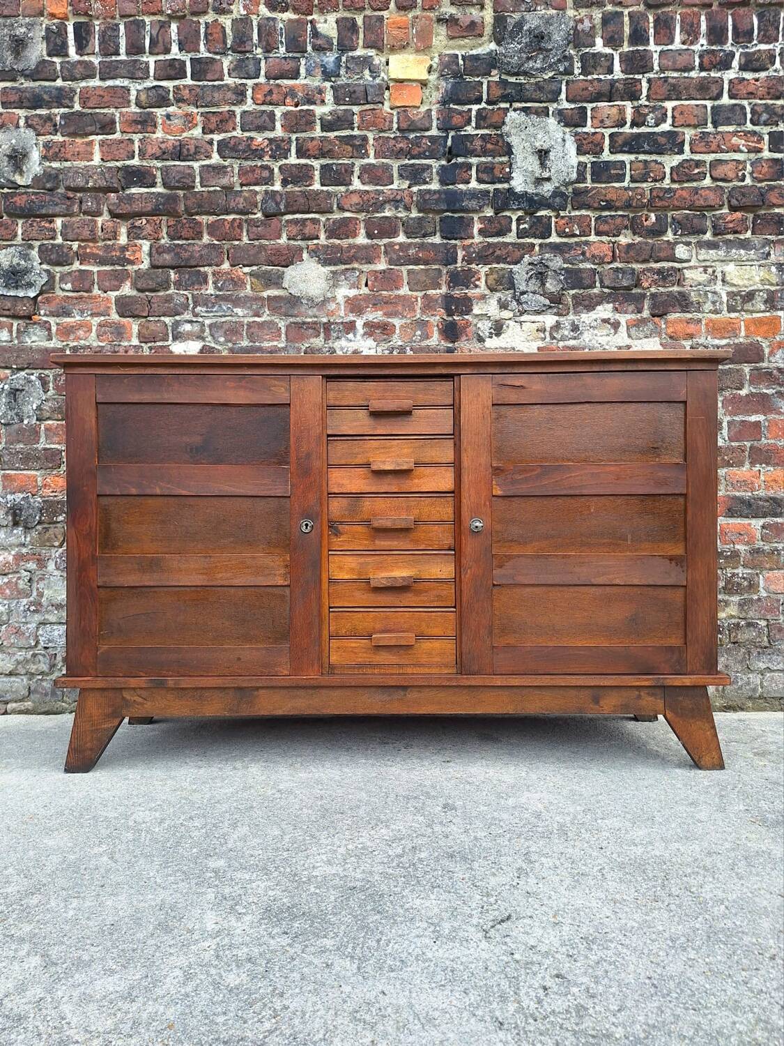 Buffet reconstruction René Gabriel vintage, meuble ancien dit de sinis