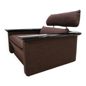 Fauteuil lounge Tecno avec structure en laque piano, 1970