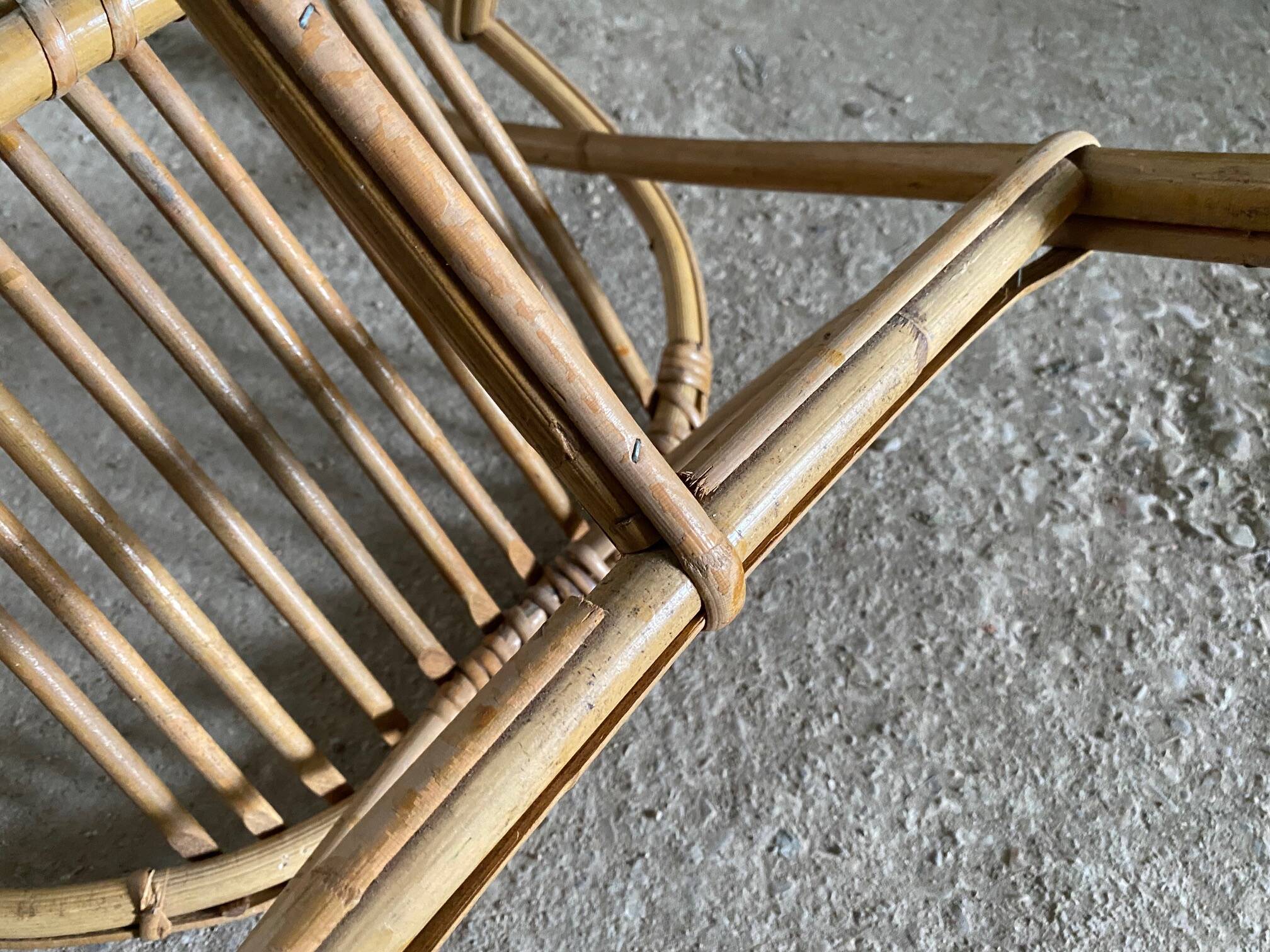 Vintage rattan children's armchair 1960s