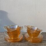 5 tasses à café en verre italiennes fumées Gondolo 