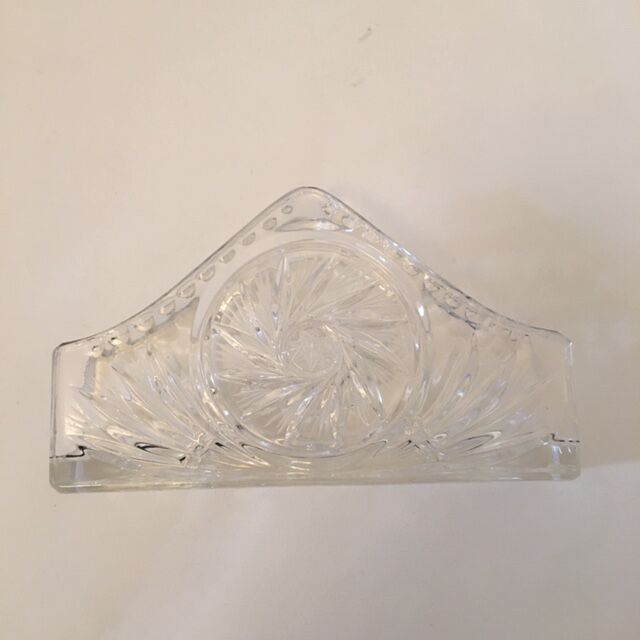 Paire de porte-servette en cristal
