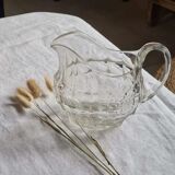 Faceted antique glass pitcher
