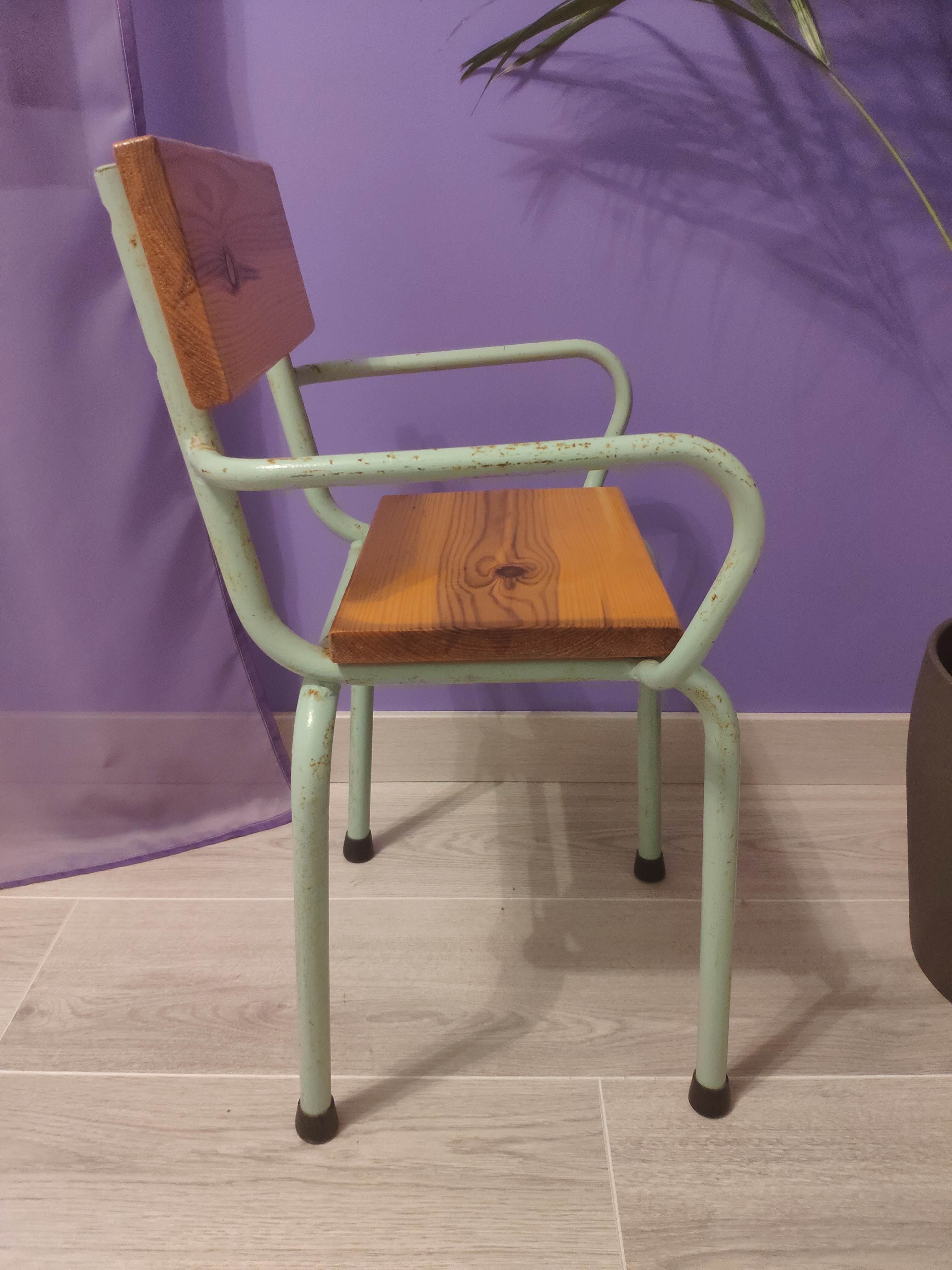 Fauteuil d'école enfant vintage années 50